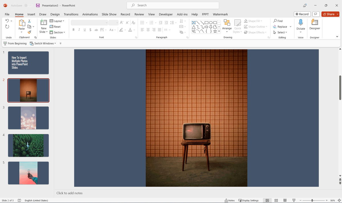 How To Import Multiple Photos Into PowerPoint Slides Easy 
