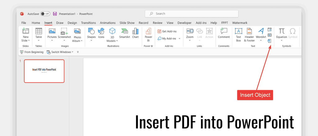 Insert PDF into PowerPoint