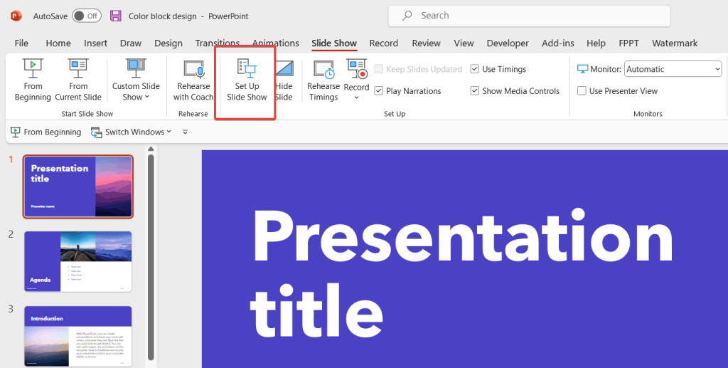 powerpoint full screen without presentation mode