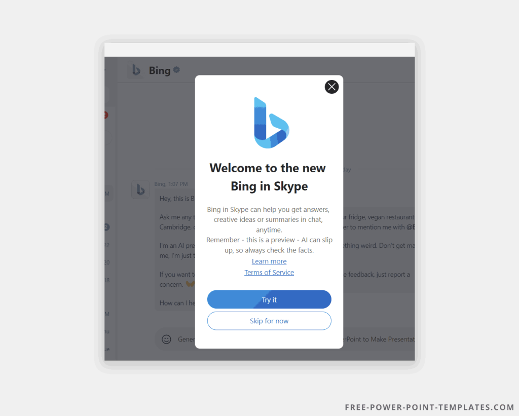 Try Bing Chat in Skype