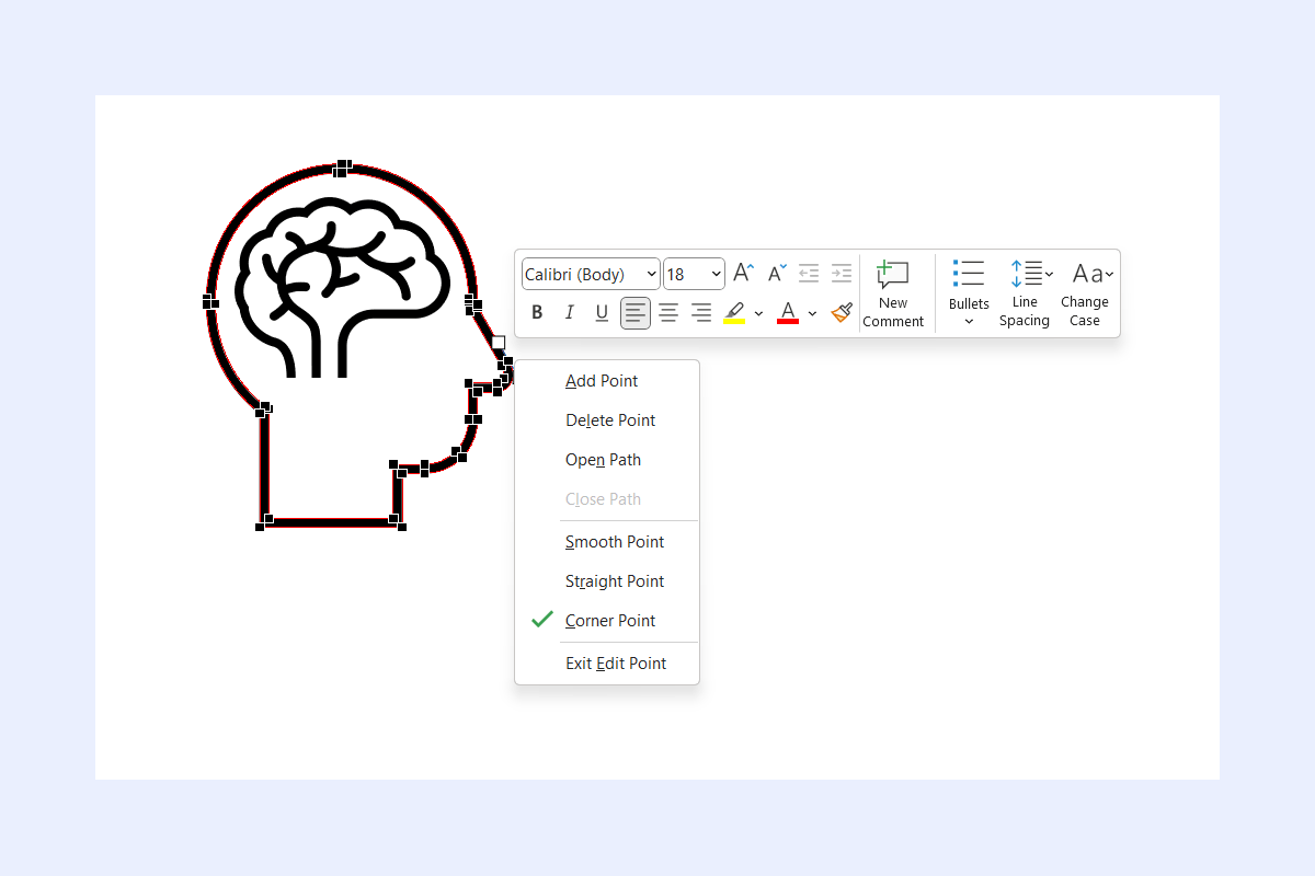 Example of a custom Brain shape traced in PowerPoint