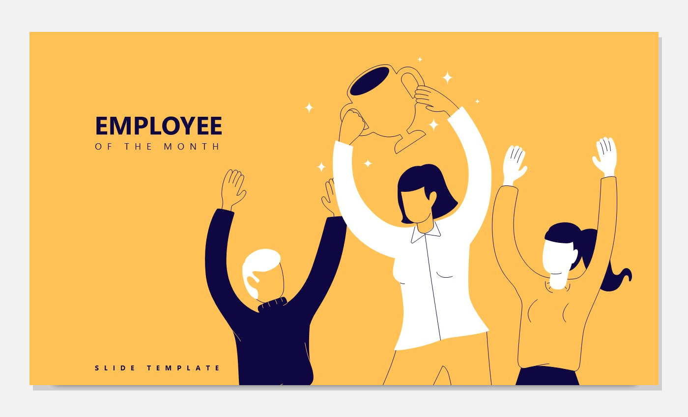 Free Employee of the Month Template for PowerPoint with yellow background