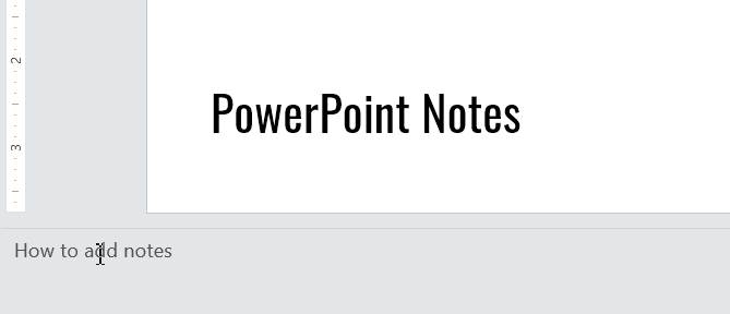 Adding speaker notes to a PowerPoint slide