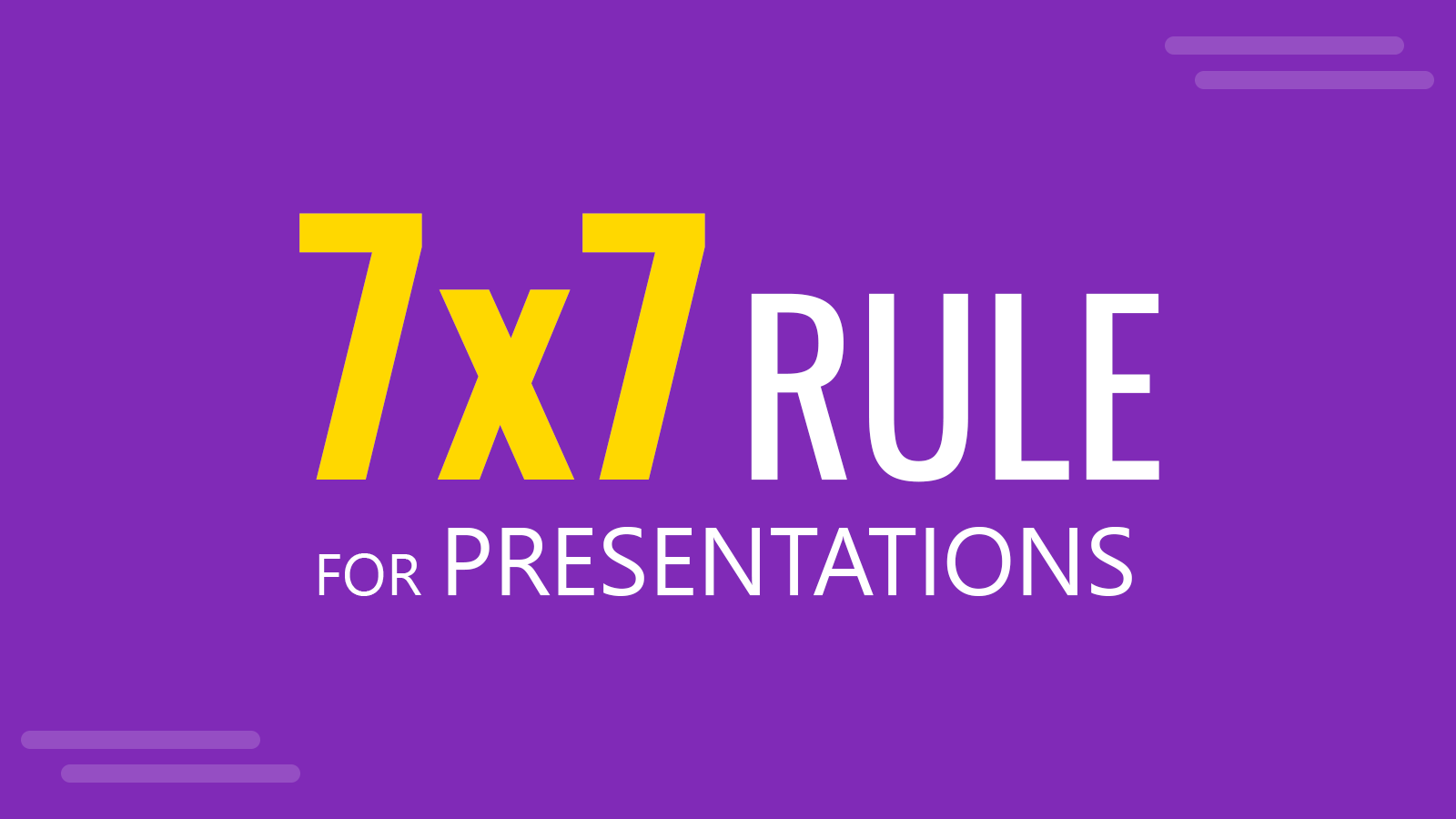 what is presentation 7x7