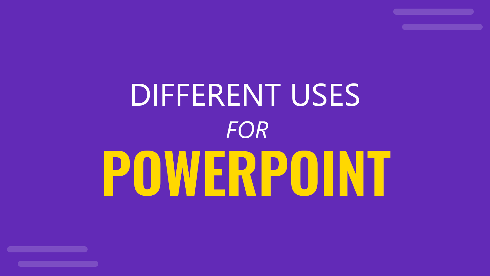 power point presentation uses