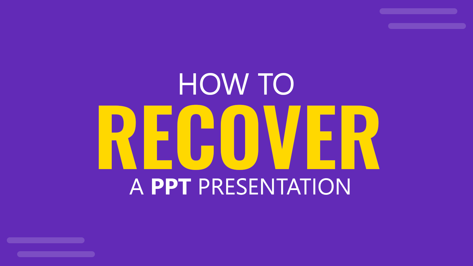 How to Recover a PowerPoint File From the Temp Folder