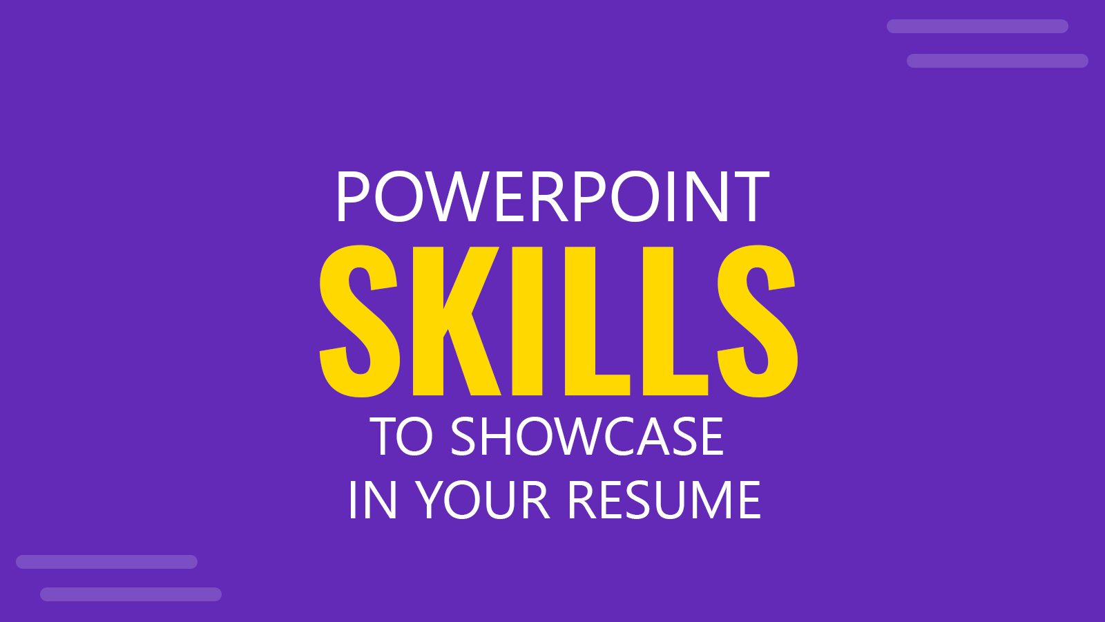 powerpoint presentation skills in resume