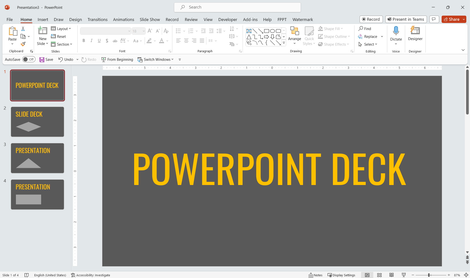 what is a slide deck presentation