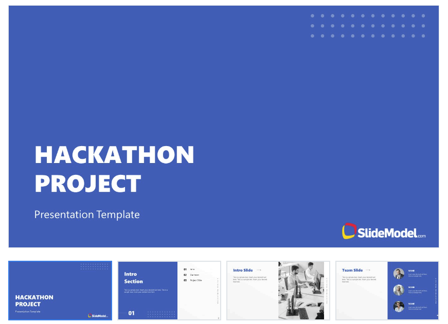 Hackathon PowerPoint Template with multiple slides 100% editable for presentations.