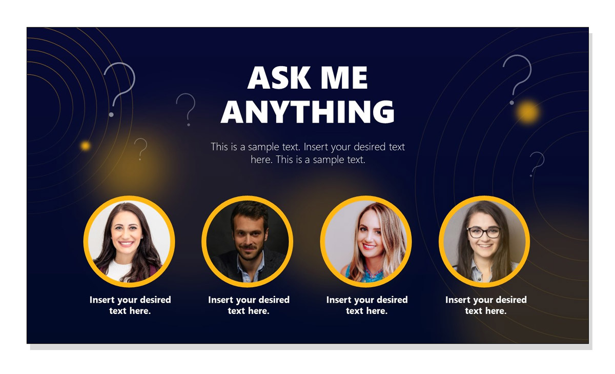 Ask Me Anything Slide Template for Q&A sessions