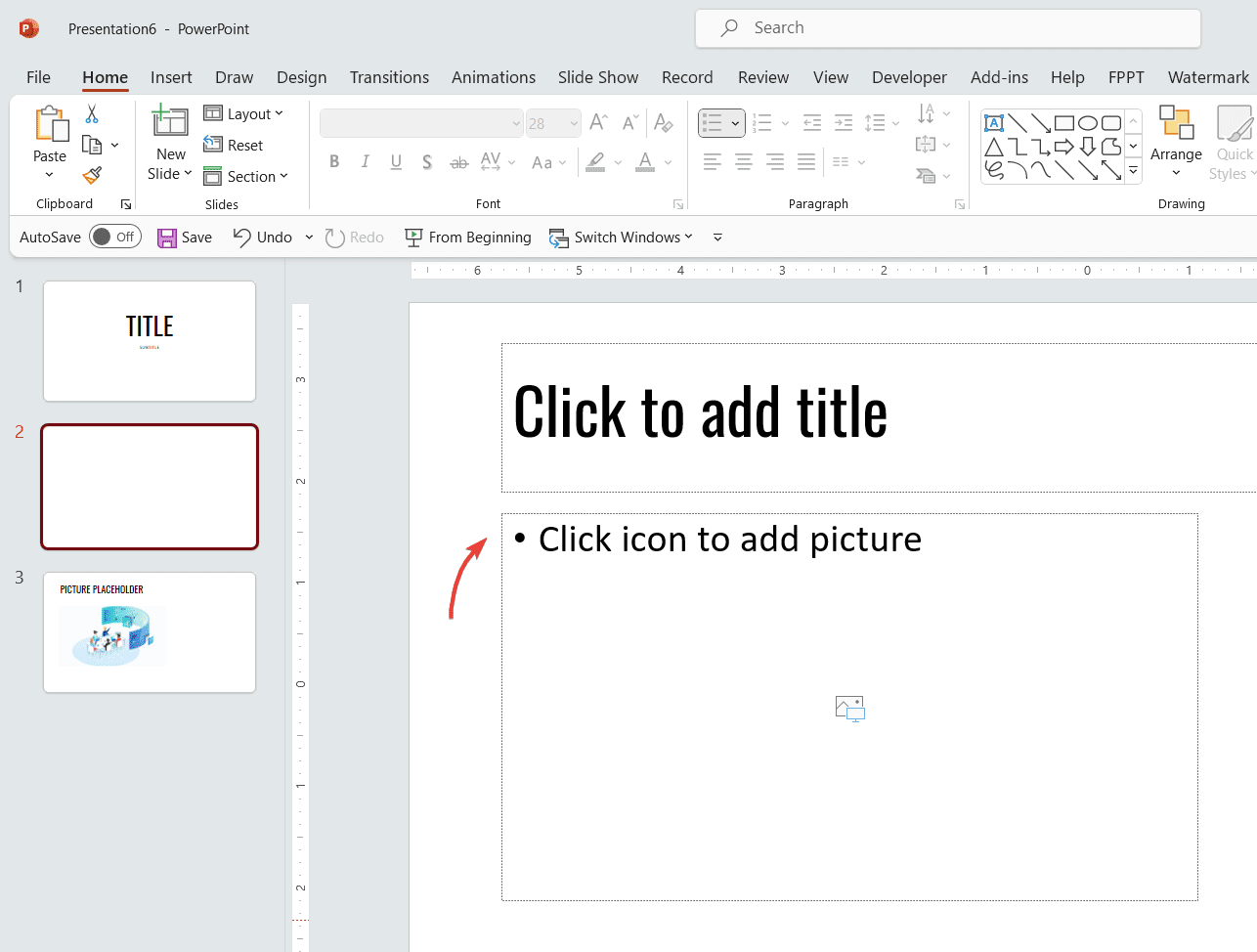Example of PowerPoint placeholder picture - Insert picture box in PowerPoint presentation