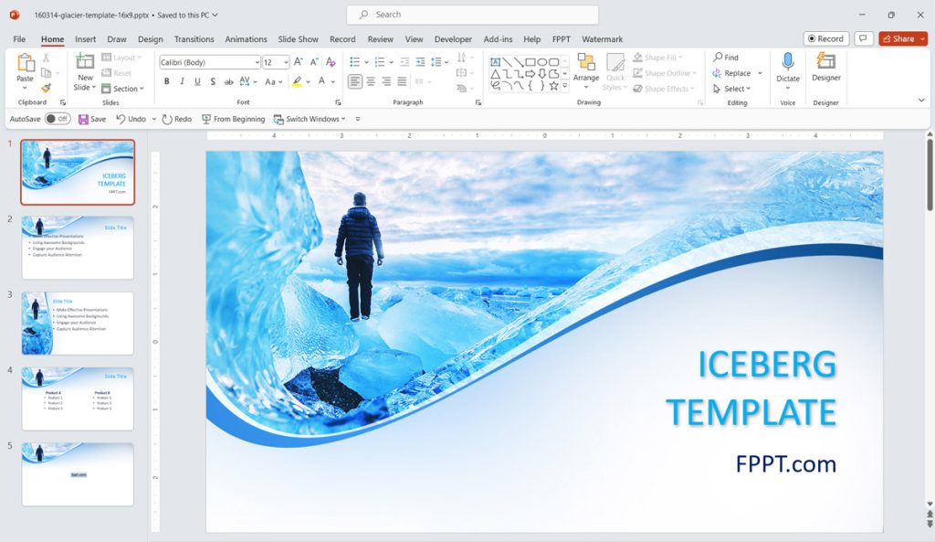 Free Glacier PowerPoint Template