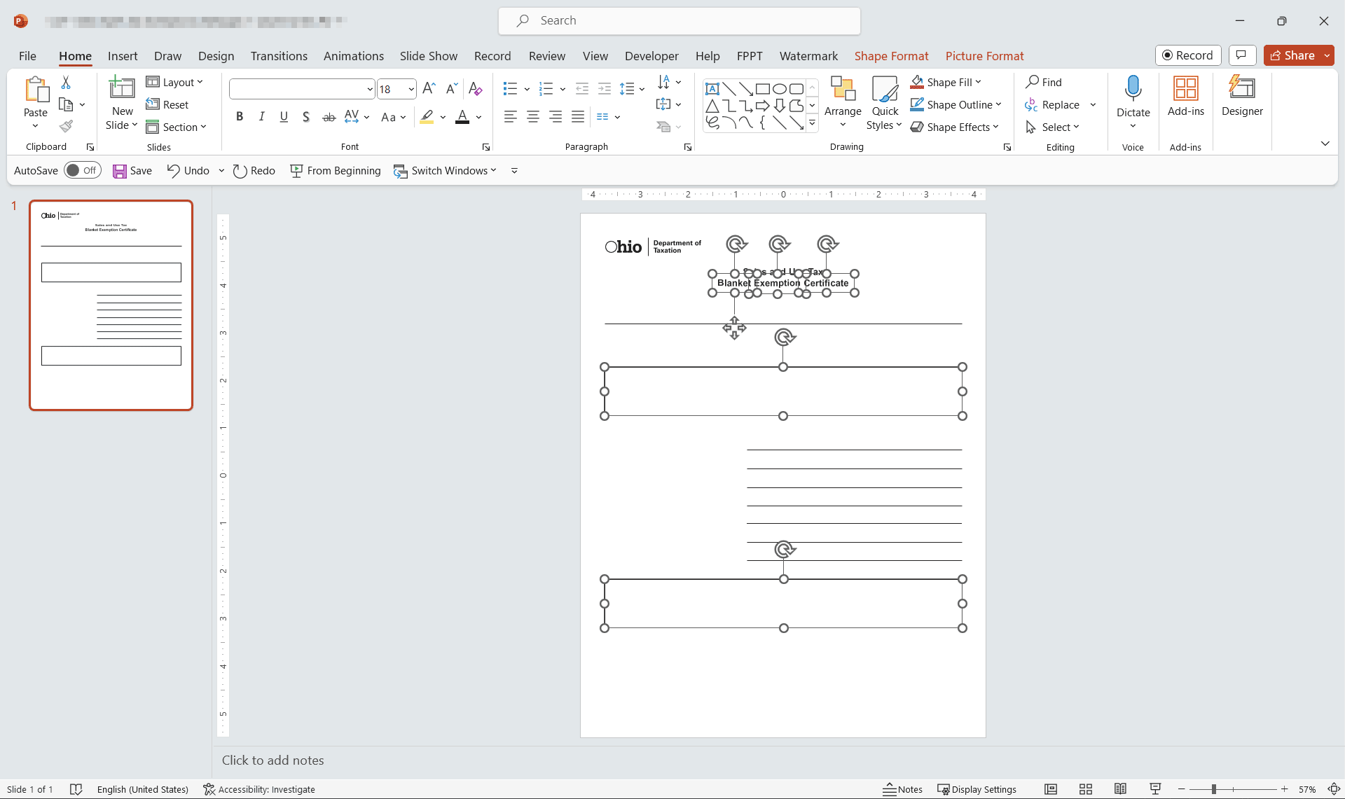 Example of converted PDF document to PowerPoint