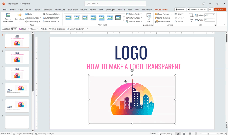 How to Make the Logo Transparent in PowerPoint using Background Remover