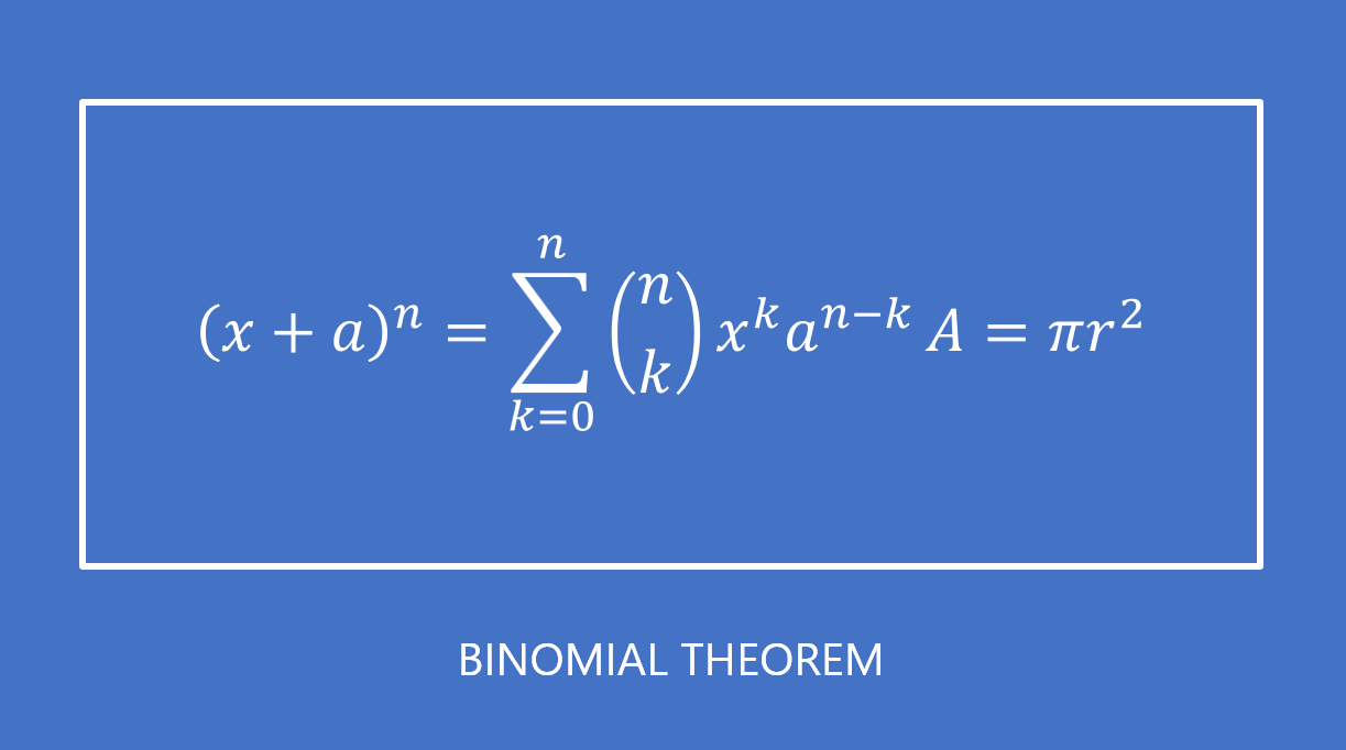 Binomial Theorem Equation Example