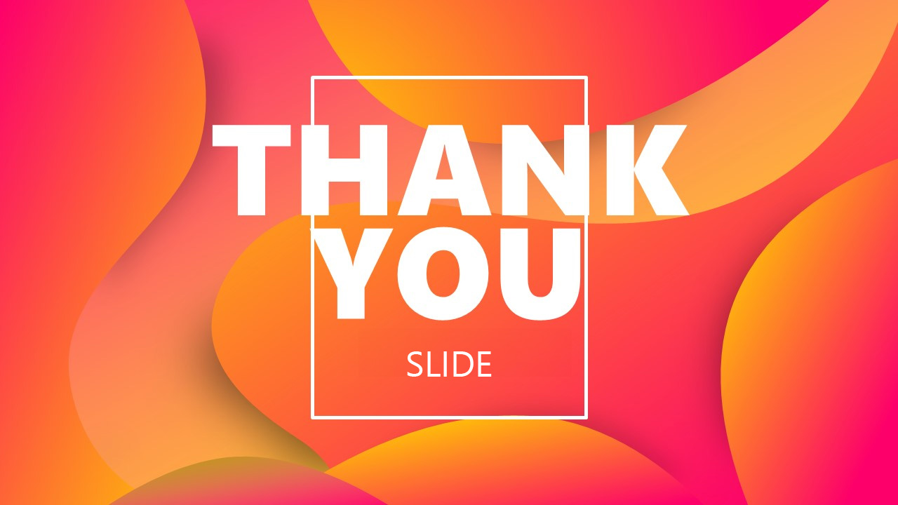 Example of modern Thank you slide to use as the last slide of a presentation in PowerPoint