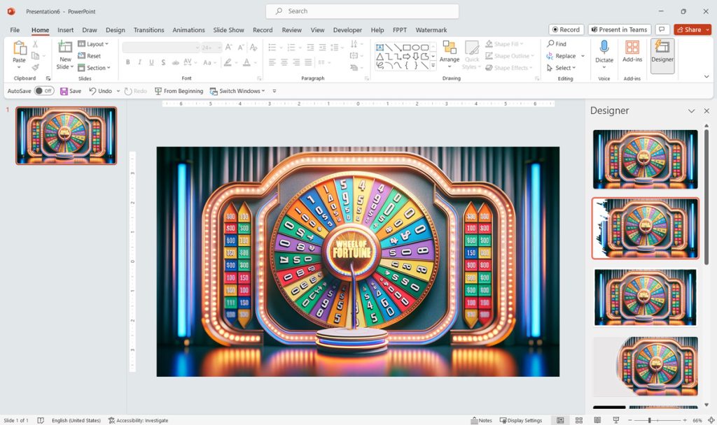 Wheel of Fortune Game for PowerPoint