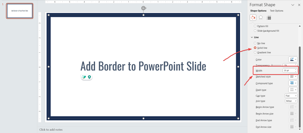 Learn how to add a border to a PowerPoint slide