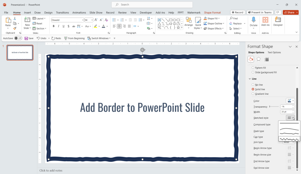 How to Insert Border in PPT with Custom Styles