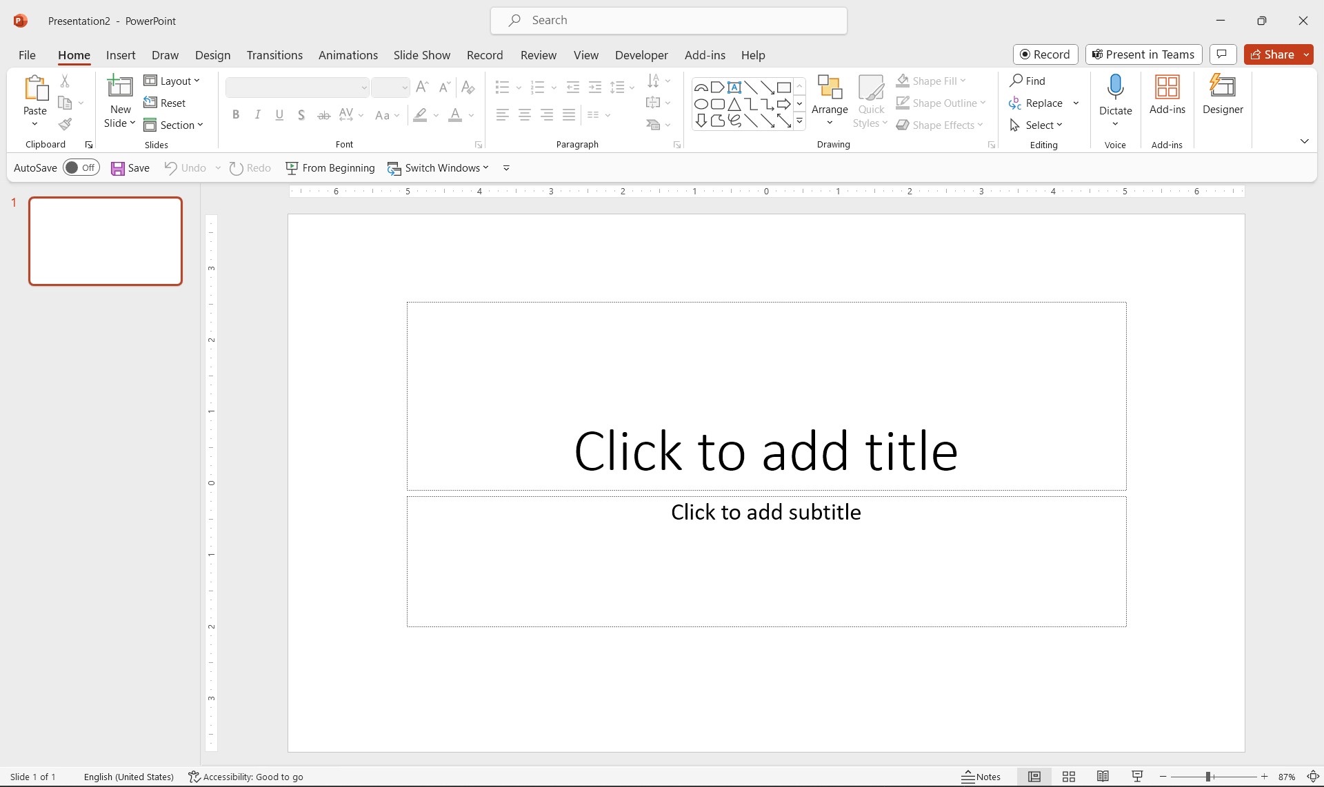 How to use PowerPoint - The PowerPoint Interface with a Blank presentation