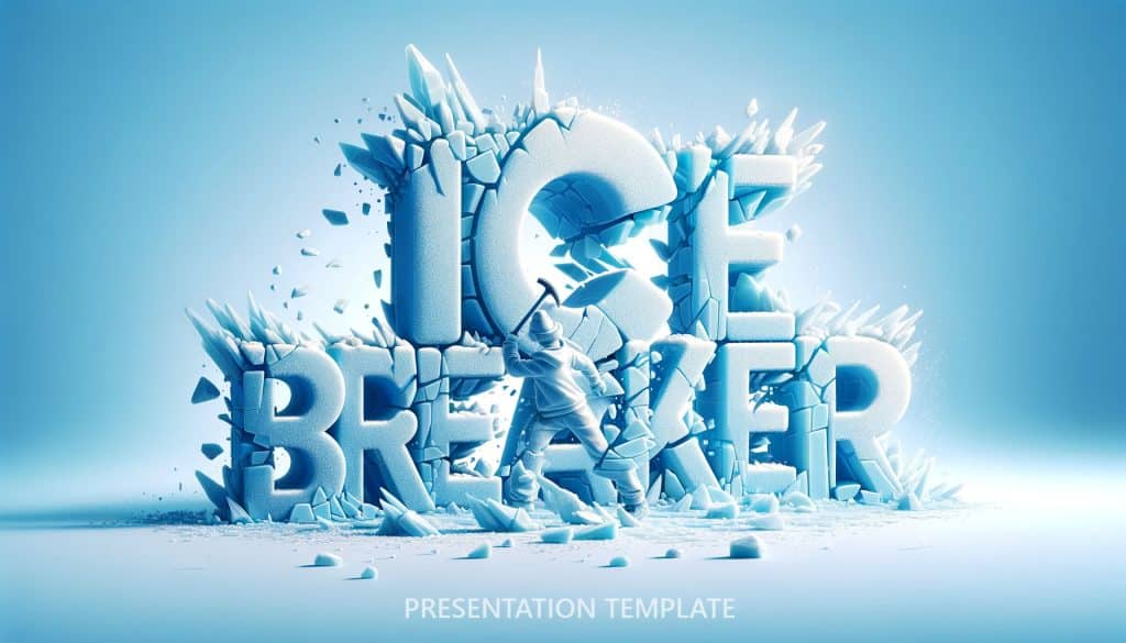 Example of Ice Breaker PowerPoint template background generated with AI