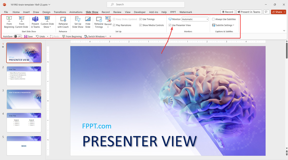Example of how to Use Presenter View in PowerPoint