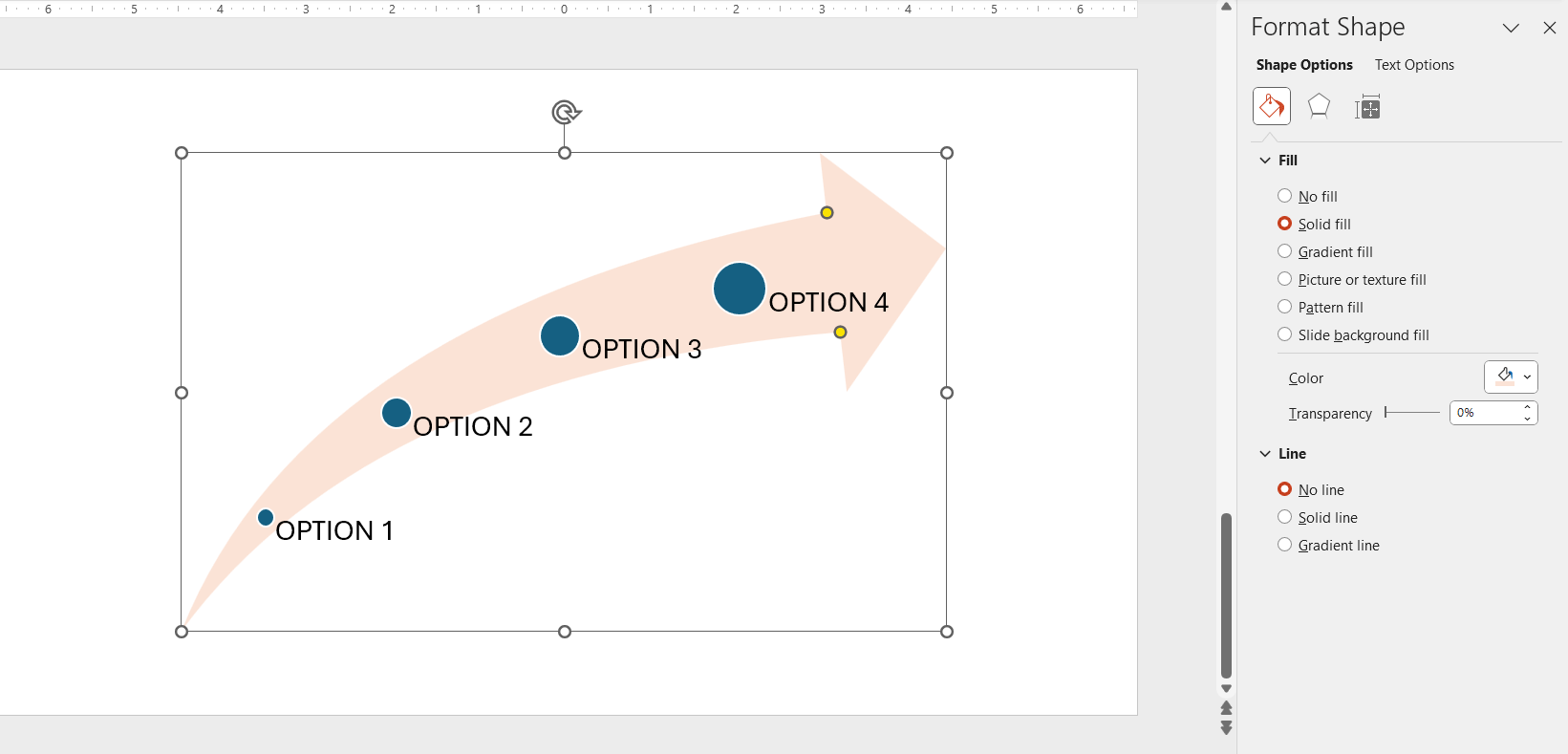 Example of graphic converted to PowerPoint from SmartArt