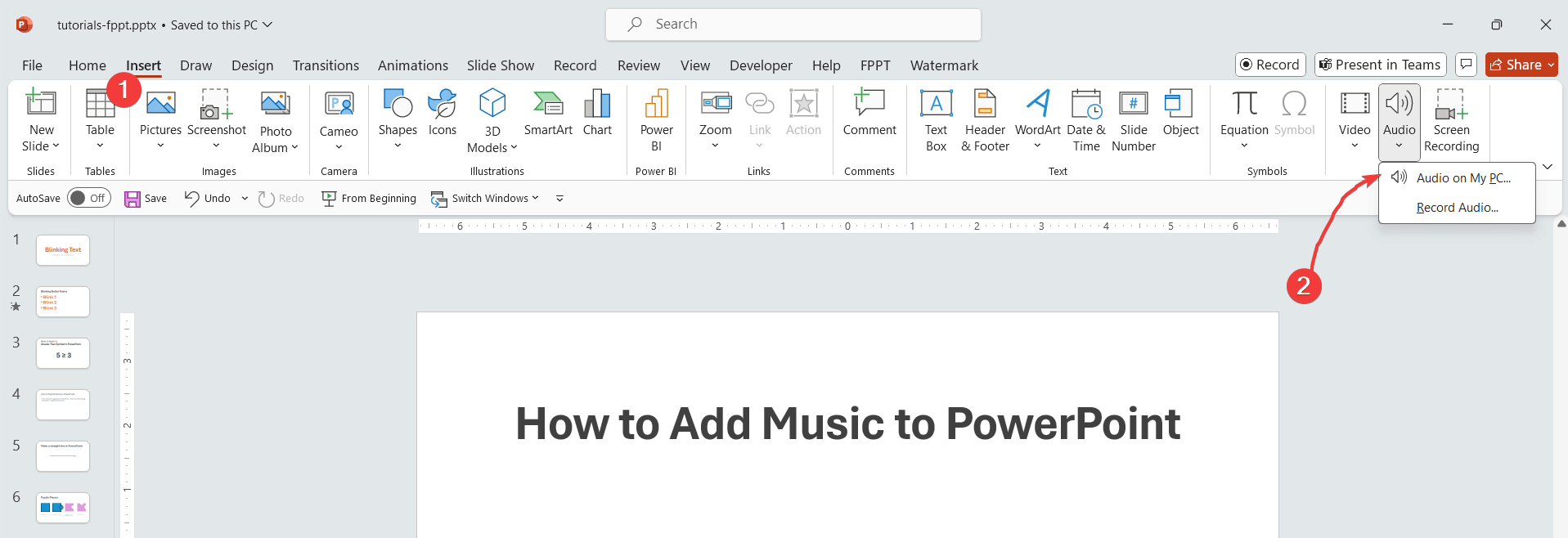 How to Insert Audio in PowerPoint