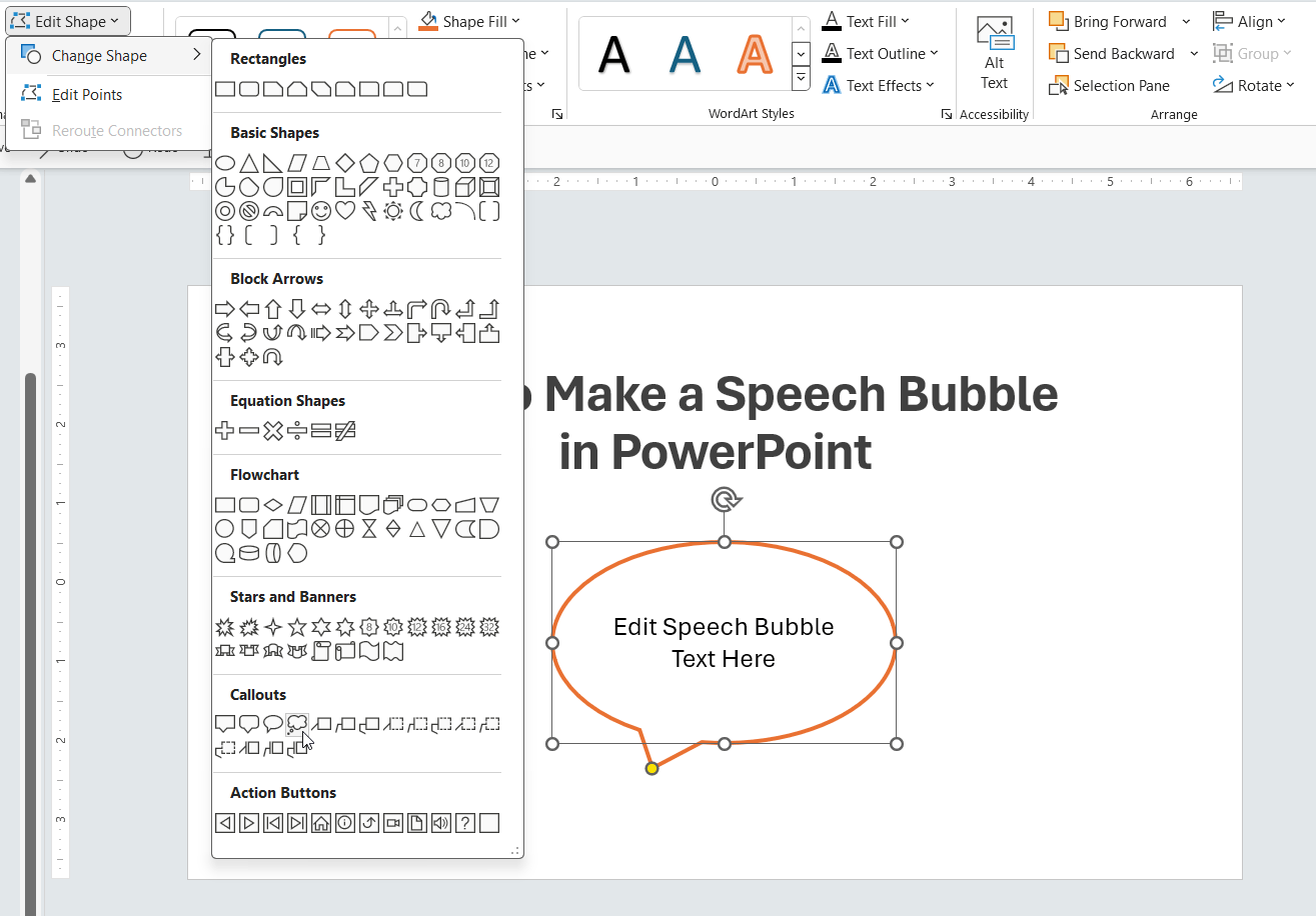 How to Make a Speech Bubble in PowerPoint