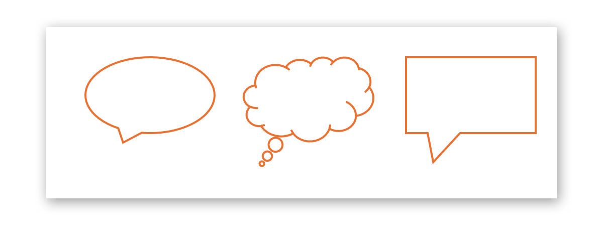 Example of Bubble Speech shapes you can create in PowerPoint