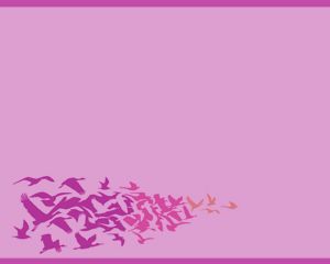 Free Birds Power Point Template with bird illustrations and purple background