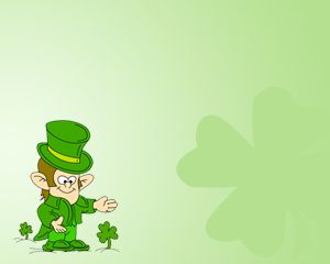 Free St. Patrick Power Point Template with Four Leaf Clover