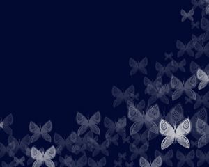 Free Butterfly PowerPoint Template over blue background color slide