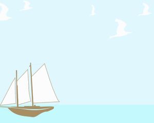Free Sailboat PowerPoint template design with an illustration of a sailboat and ocean