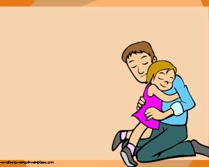 Family Powerpoint Templates - Big dad hug Powerpoint