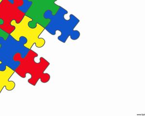 Free Puzzle PowerPoint Template with white background and colorful puzzle pieces