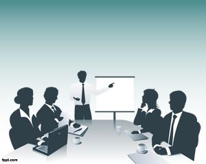 Free Business Meeting PowerPoint Template with Illustration