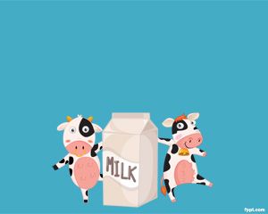 Free Milk PowerPoint template with cow and milk