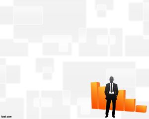 Free Marketing Strategy PowerPoint template with human silhouette in the slide design and orange 3D Bar chart
