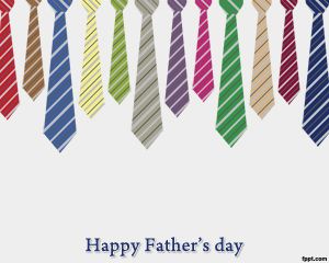 Free Happy Father's Day PowerPoint Template with Colorful Tie Pictures