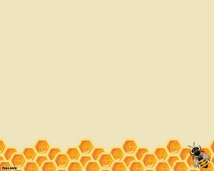 Simple Bee PowerPoint template with Honeycomb background