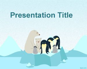 Free Artic background with Polar Bear PowerPoint template