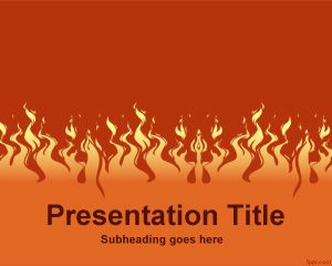 Free Fire PowerPoint Template with Flames