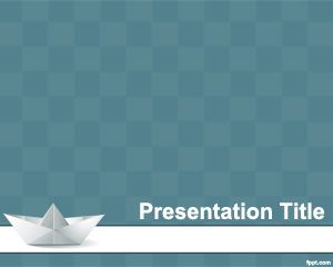 Origami PowerPoint template design with ship origami