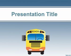 Free School Bus PowerPoint Template with bus illustration