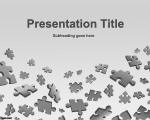 Free Puzzle Game PowerPoint Template with gray background