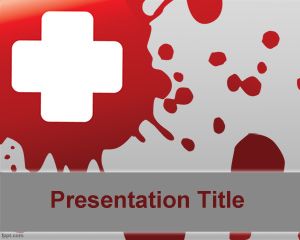 Public Health PowerPoint Template with Red Cross and Blood background