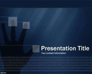 Free technology security PowerPoint template with fingers and hand