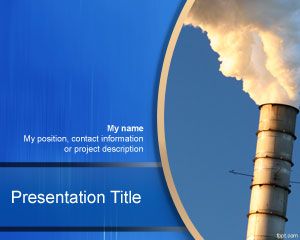 Free Industry PowerPoint Template design with chimney illustration