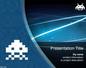 Space Invader Game PowerPoint template design